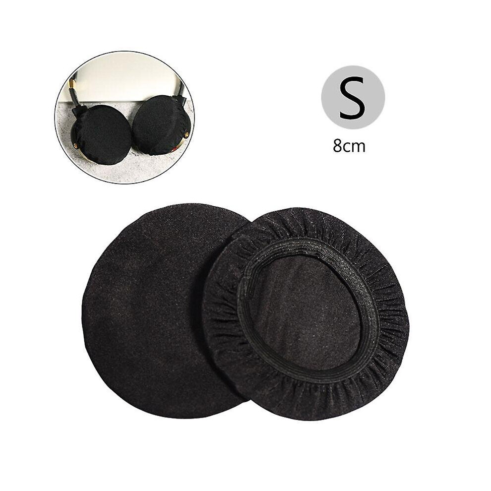 (Black, Small) Stretchable Washable Earcup Protector Headphone Dustproof Cover For Most On-ear Headphones Within 6-9/9-11cm Earpads