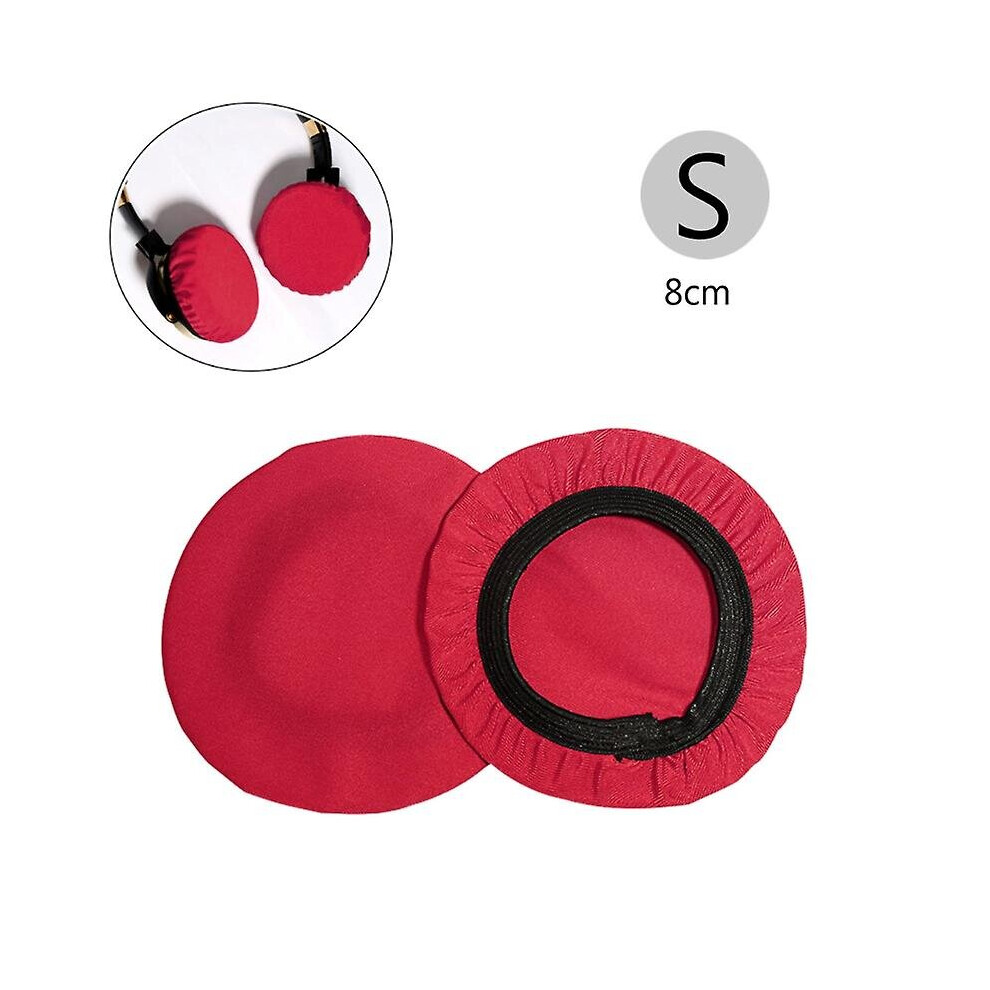(Red, Small) Stretchable Washable Earcup Protector Headphone Dustproof Cover For Most On-ear Headphones Within 6-9/9-11cm Earpads