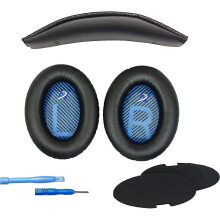 Replacement Qc15 Ear Pads / Qc2 Ear Pads And V2 Qc15 Headband Pad / Qc2 Headband Pad Cushion Compatible With Bose Quietcomfort 15 (qc15) And Bose Quie