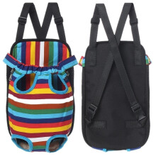 (Colorful, S) S-XL Size Adjustable Pet Puppy Dog Cat Net Canvas Backpack Front Tote Carrier Travel Shoulder Bag