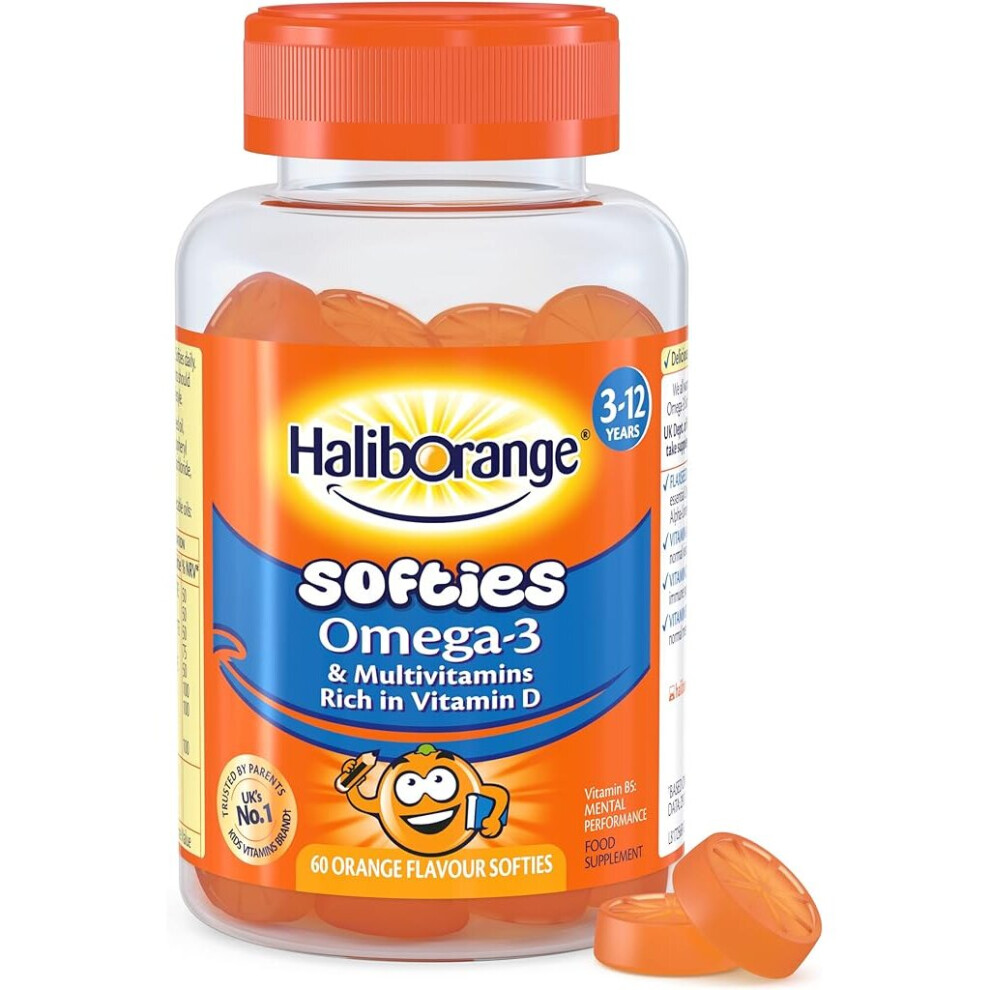 Haliborange Orange Halib Kids Vitamins Omega-3 And Multivitamin Softies, Pack Of 60