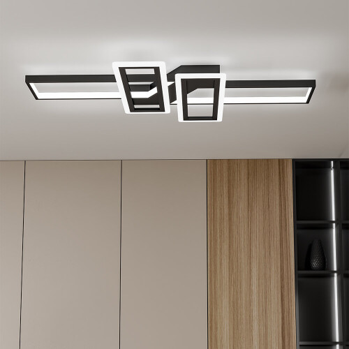 Living And Home (90*60cm) Geometric Black Frame LED Ceiling Light 2