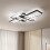 Living And Home (90*60cm) Geometric Black Frame LED Ceiling Light 1