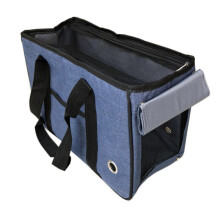 (Navy) Canvass Material Pet Bag Portable Breathable Pet Bag Out Of The Portable Diagonal Backpack