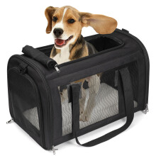 (BLack) Travel Transparent Pet Carrier Breathable Dog Carring Bag Space Capsule Parrot Cat Bag Puppy Supplies Handbag