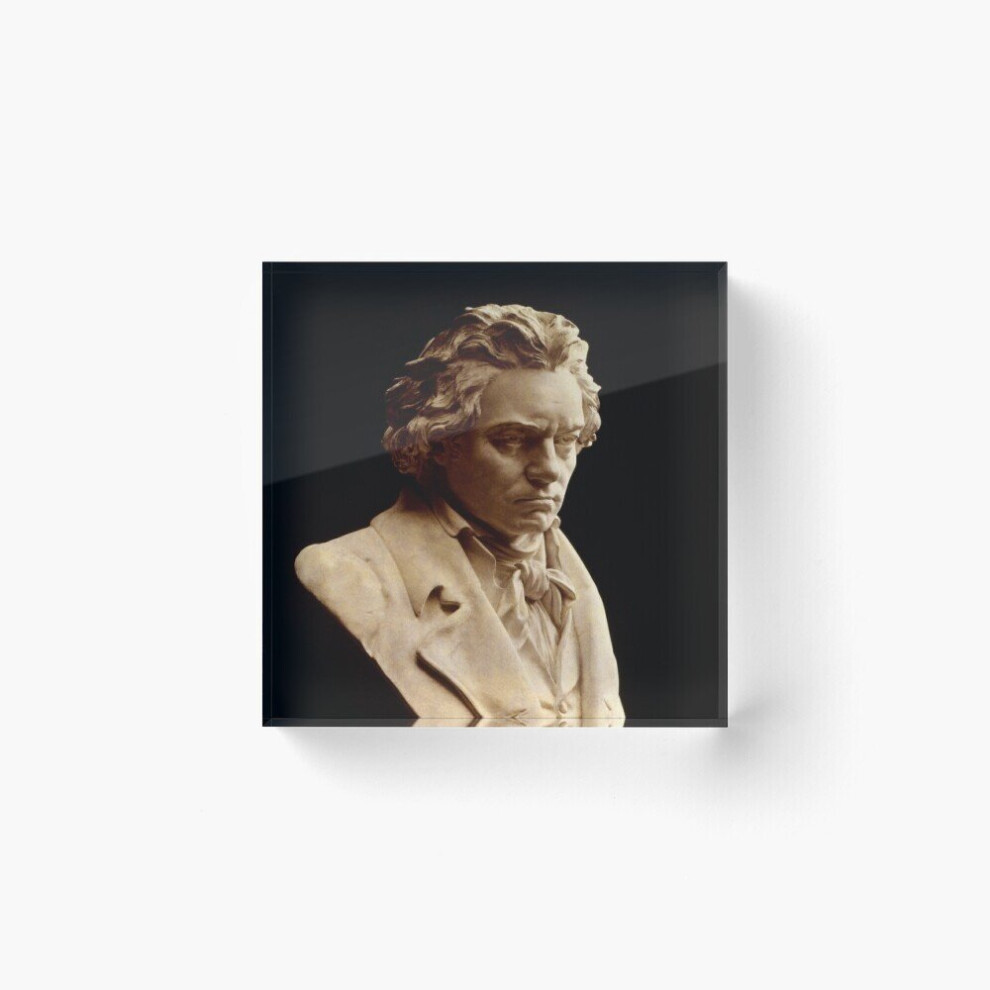 Acrylic Block Beethoven bust statue by Hagen Cube Art Prints Gifts 6 x 6 inch
