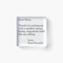 Acrylic Block Mothers Day Ideas and Funny Mom Christmas Cards Gifts for Christmas Birthday Cube Art Prints Gifts 6 x 6 inch