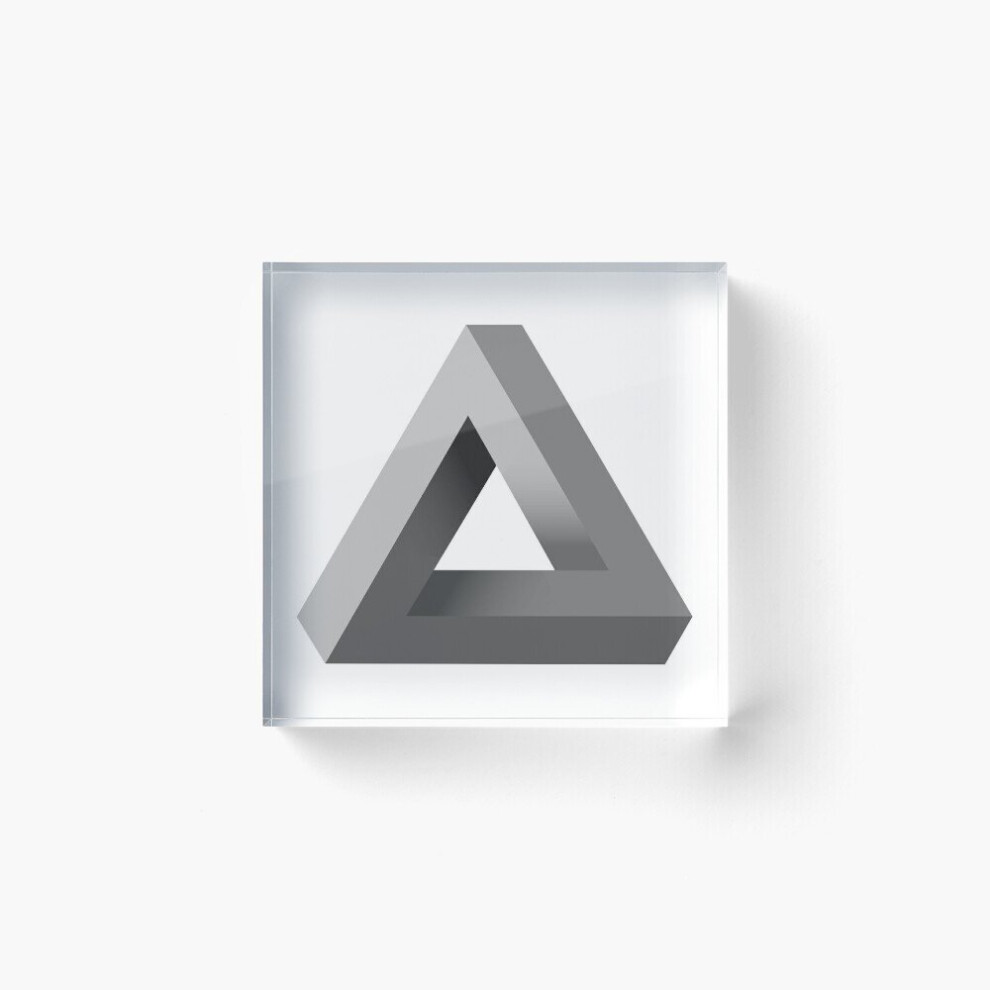 Acrylic Block penrose triangle,Penrose triangle Cube Art Prints Gifts 6 x 6 inch