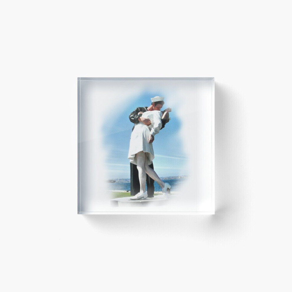 Acrylic Block Unconditional Surrender Statue Cube Art Prints Gifts 6 x 6 inch