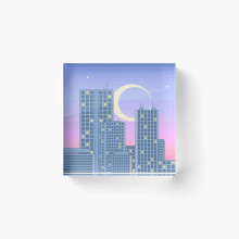 Acrylic Block The City Never Sleeps Cube Art Prints Gifts 6 x 6 inch