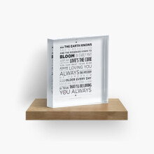 Acrylic Block AS by Stevie Wonder - 6 x 6 inch Frameless Self-Standing Art Cube, Famgem Fan Art, 0.6 in Thick (OB-FG-RedBSAccBk1-604424853.2533)