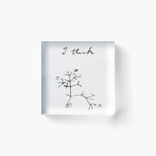 Acrylic Block Darwin - Tree of Life - I Think Cube Art Prints Gifts 6 x 6 inch