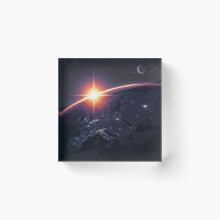 Acrylic Block Pixel Art: City Lights Cube Art Prints Gifts 6 x 6 inch