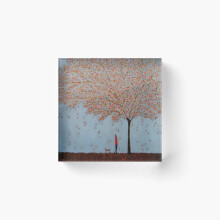 Acrylic Block Between the Leaves by Emma Brownjohn Cube Art Prints Gifts 6 x 6 inch