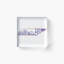 Acrylic Block Belmont Nashville City and State outline Cube Art Prints Gifts 6 x 6 inch