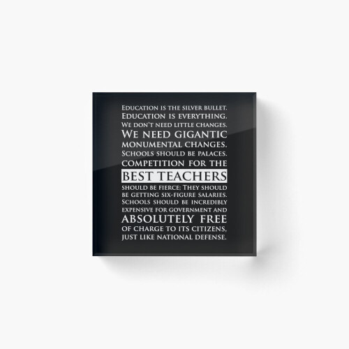 Acrylic Block Sam Seaborn Education Speech - The West Wing (Dark Mode ...