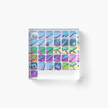 Acrylic Block GTA Vice City weapon icons Cube Art Prints Gifts 6 x 6 inch