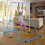 (Blue) Gymnastics Bar, Folding Horizontal Bar With Rings 7