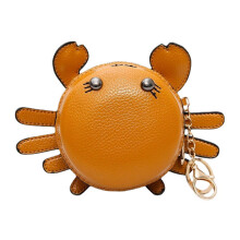 (Yellow) Women Faux Leather Cartoon Cute Pattern Shape Pendant Coin Bag Wallet
