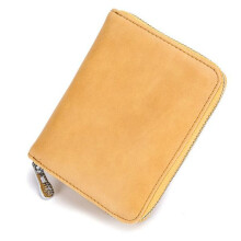 (Yellow) Genuine Leather RFID 24 Card Slot Large Capacity Card Holder Passport Case