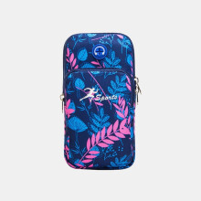 (Blue, L) 6.5 Inch Phone Holder Fitness Running Outdoor Cycling Sport Coin Key Wrist Wallet Arm Bag