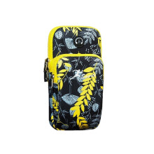 (Yellow, L) 6.5 Inch Phone Holder Fitness Running Outdoor Cycling Sport Coin Key Wrist Wallet Arm Bag