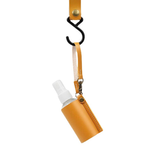 (Yellow) Spray Bottle Protective Cover Hangable Keychain Sub-Bottling Cosmetic Container