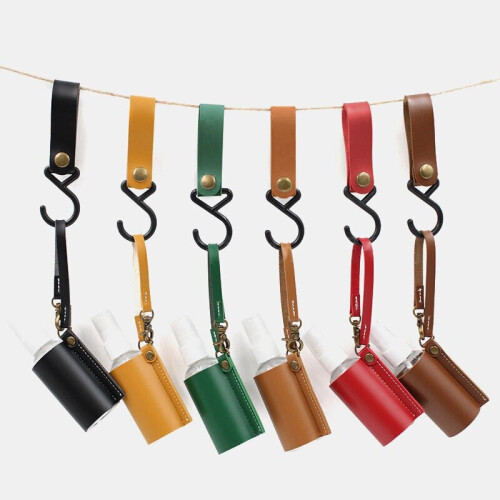 (Yellow) Spray Bottle Protective Cover Hangable Keychain Sub-Bottling Cosmetic Container 1