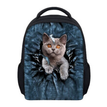 (A) unisex animal creative 3d cartoon cute cat casual outdoor small backpack schoolbag