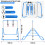 (Blue) Gymnastics Bar, Folding Horizontal Bar With Rings 5