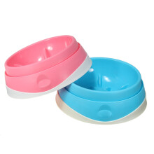 (Blue) Pet Dog Feeding Supplies Cat Dog Interactive Maze Slow Food Bowl Plastic Bowl