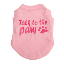 (Pink, M) Talk to the Paw Small Paw Print Pet Dog Cat Summer Cotton Vest