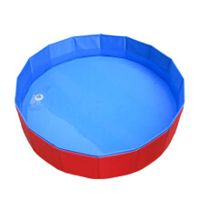 (Red) Foldable Dog Pool Pet Bath Inflatable Swimming Tub Collapsible Bathing Pool for Dogs Cats Playing Kids Supplies Portable Durable PVC Composite Cloth