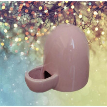 (Pink) Ceramic Pet Water Dispenser Mute Dog Cat Drinking Fountain Feeding and Watering Machine Mini Hedgehog Kettle Dog Automatic Waterer