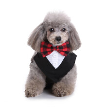 (L) Formal Dog Tuxedo Bandana Ties Adjustable Neckerchief Pet Bow Tie for Wedding Party