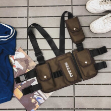 (Sorrel) Men Women Hip-hop Chest Bag Vest Bag Tooling Bag Tactical Bag