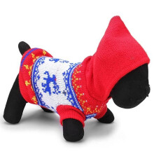(XS) Deer Pet Dog Knitted Breathable Sweater Outwear Winter Blue Red