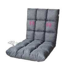 (Grey) USB Power Supply Folding Floor Chair Adjustable Lazy Sofa Lounger Soft Recliner with Back Support For Home Living Room