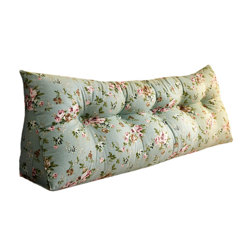 (Green) Triangular Wedge Cushion Soft Upholstered Pillow Headboard Reading Pillow Cushion Sofa Bed Pillow Backrest Positioning Support Pillow 1