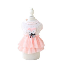 (Pink, XL) Cute Fox Dog Princess Party Dress Dog Cat Pet Skirt Dress Soft Cotton Summer Small Dog Dresses