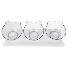 (Transparent) Cat Elevated Bowl with Raised Stand & Three Feeders