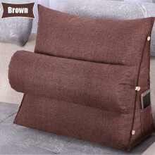 (Coffee) Triangle Wedge Backrest Sofa Back Cushion Bed Couch Seat Rest Pad Waist Support with Headrest for Home Office