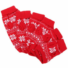 (Red, L) Pet Sweater Dog Clothes Cat Warm Christmas Decoration
