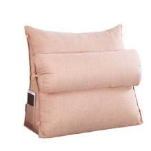 (Pink) Sofa Back Cushion Bed Couch Seat Rest Pad Waist Pain Relief Pillow Backrest with Head Pillow Home Office Furniture Decor