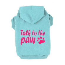 (Blue, XL) Winter Pet Puppy Dog Warm Coat Hoodie Talk to The Paw Print XS to XL