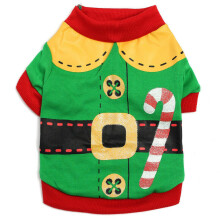 (Green, L) Pet Dog Cat Puppy Clothes Santa Costumes Winter Warm Clothing Pet Apparel Coat Jacket Sweater