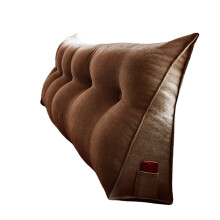 (Coffee) Sofa Bed Large Filled Triangular Wedge Cushion Bed Backrest Positioning Support Pillow Reading Pillow Office Lumbar Pad with Removable Cover