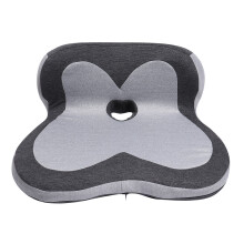 (Grey) Memory Foam Seat Cushion Lumbar Back Support Orthoped Car Office Pain Relief Pad