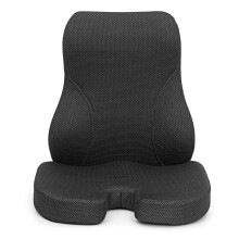 (Black) Sit And Lean Memory Foam Lumbar Back Support Pillow Seat Cushion Support Back Pillow Backrest for Office Chair Car Seat