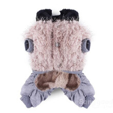 (Pink, M) Pet Dog Cat Thick Crown Fur Cotton Jumpsuit Clothes